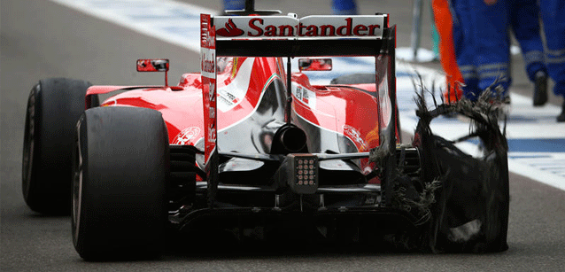 Pirelli sul caso Vettel<br />Foratura da detrito