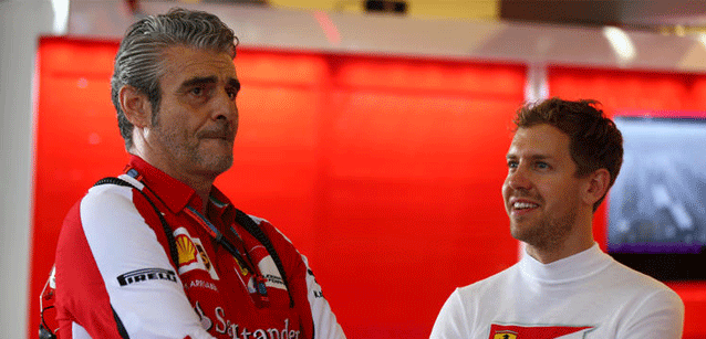 Vettel e Raikkonen con Arrivabene