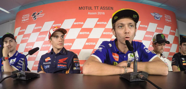 Ad Assen riparte la sfida<br />tra Rossi, Marquez e Lorenzo<br />