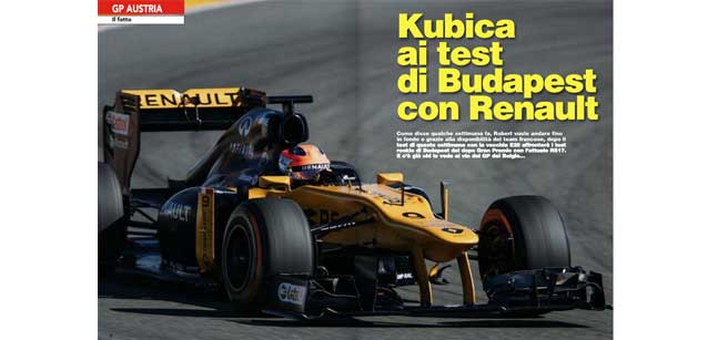 Anteprima<br />Kubica prepara il rientro