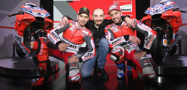 La formazione Ducati 2019<br />Dovizioso-Lorenzo o Petrucci...