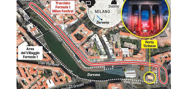 Nel pre Monza la F1 <br />fa tappa nel centro di Milano