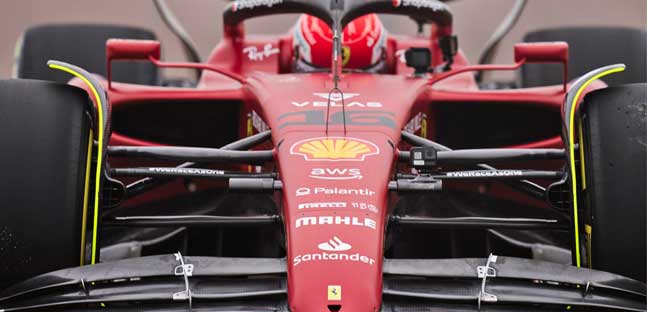 Leclerc ha portato al debutto<br />a Fiorano la Ferrari F1-75