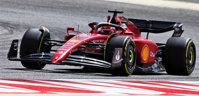 Test a Sakhir - 1° giorno mattina<br />La Ferrari convince con Leclerc