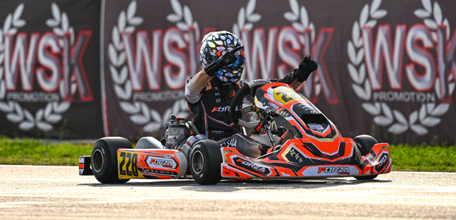 WSK Super Master Series a Sarno<br />Sala la spunta su Van Langendonck