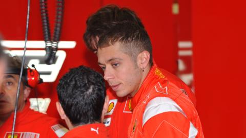 Rossi prova il simulatore Ferrari