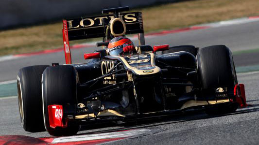 Test a Montmel&ograve; - 1° giorno<br>Grosjean riporta la Lotus al comando