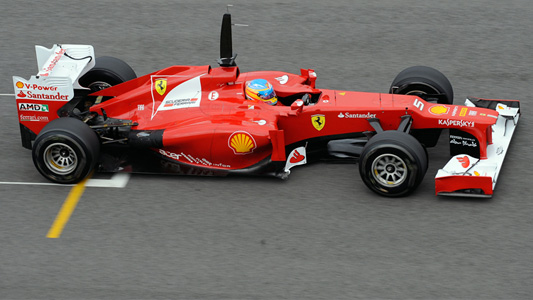 Test al Mugello - 5° turno<br>Alonso in pista con la F2012 modificata