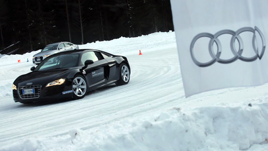 Italiaracing e Audi Quattro Experience<br>vi regalano dei corsi neve e ghiaccio