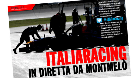 &Egrave; online il Magazine 214 Italiaracing<br>Su Twitter la diretta dei test F.1 di Montmelò